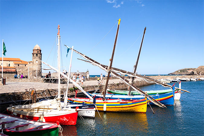 bateaux au port de Collioure